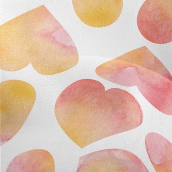 Warm Watercolor Love Heart Lightweight Performance Linen