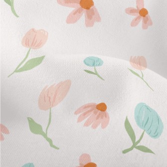 Watercolor Spring Flowers Lightweight Performance Linen