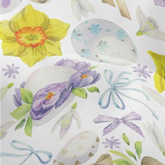Flowers And Easter Eggs With D Lightweight Performance Linen