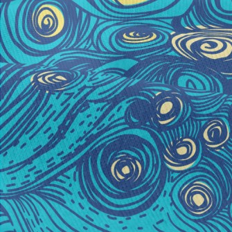 Hand Drawn Blue Swirls Modern Jersey