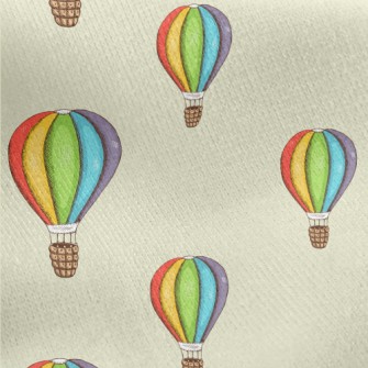 Colorful Hot Air Balloon Jersey Backed Fleece