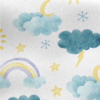 Watercolor Climate Symbols Jersey Backed Fleece