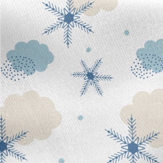 Nordic Style Snowflakes Jersey Backed Fleece