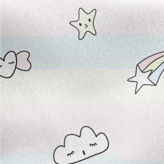 Rainbow And Candy Doodle Jersey Backed Fleece