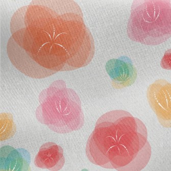 Vector Colored Flowers Jersey Backed Fleece