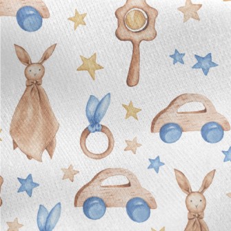 Watercolor Baby Toys Jersey Backed Fleece