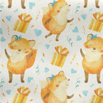 Happy Birthday Fox Jersey Backed Fleece