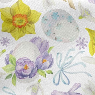 Flowers And Easter Eggs With D Jersey Backed Fleece