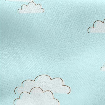 Cartoon Cute Sky Jersey Backed Fleece