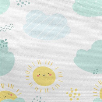 Happy Sun And Clouds Pongee