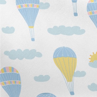 Elegant Blue Hot Air Balloon Pongee