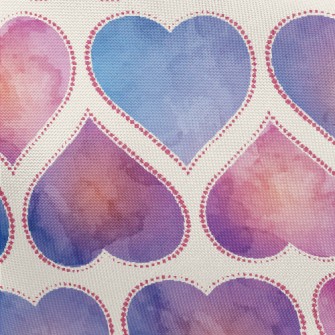Colorful Watercolor Love Heart Pongee