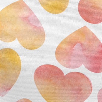 Warm Watercolor Love Heart Pongee