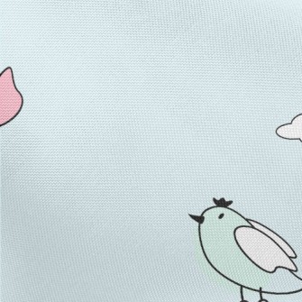 Colorful Cartoon Birds Pongee