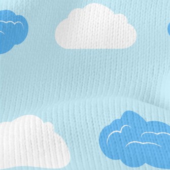 Blue And White Clouds Stretch Jersey