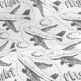 Hand Drawn Airplane Doodle Stretch Jersey