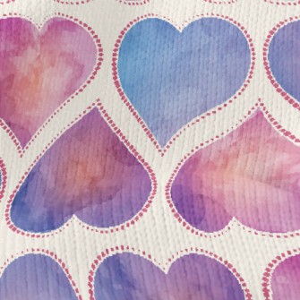 Colorful Watercolor Love Heart Stretch Jersey