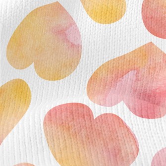 Warm Watercolor Love Heart Stretch Jersey