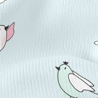 Colorful Cartoon Birds Stretch Jersey