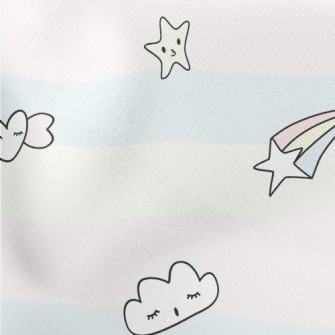 Rainbow And Candy Doodle Lightweight Cotton Poplin