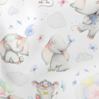 Fairy Tale The Elephant And Th Lightweight Cotton Poplin