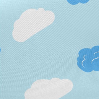 Blue And White Clouds Midweight Cotton Poplin