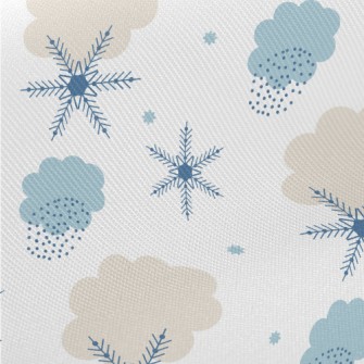 Nordic Style Snowflakes Midweight Cotton Poplin