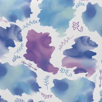 Watercolor And Flowers Doodle Midweight Cotton Poplin