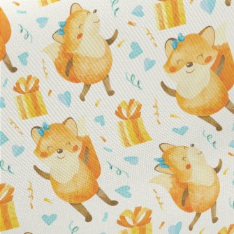 Happy Birthday Fox Midweight Cotton Poplin