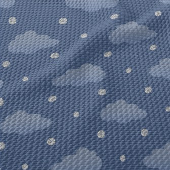 Clouds With Silver Decoration Birdseye Piqué