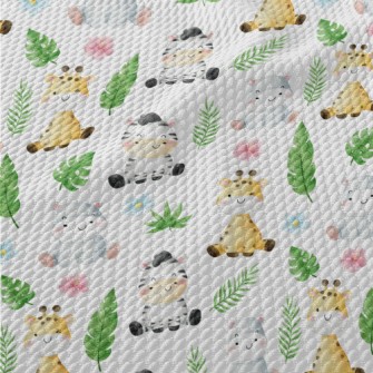 Grassland Animal Baby Birdseye Piqué