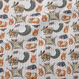 Cartoon Rodent Birdseye Piqué