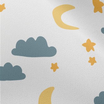Cute Doodle Night Sky Chiffon