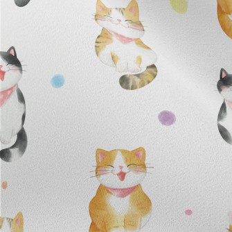 Hand Drawn Happy Cat Chiffon