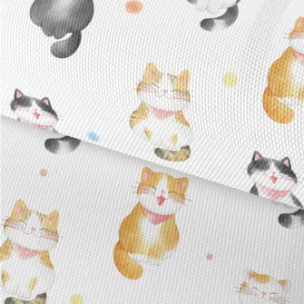 Hand Drawn Happy Cat Waterproof Oxford