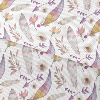 Watercolor Feathers And Plants Waterproof Oxford