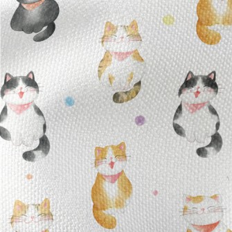 Hand Drawn Happy Cat Waterproof Canvas