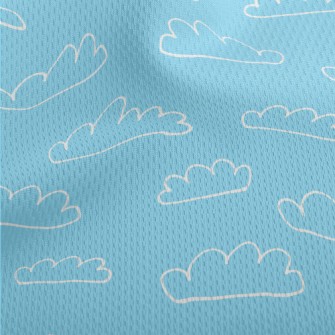 Cute White Cloud Graffiti Athletic Mesh Flat Back
