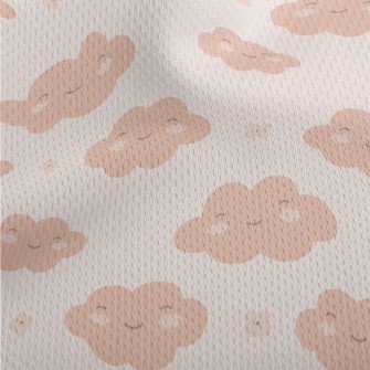 Smiling Cute Clouds Athletic Mesh Flat Back
