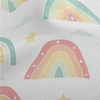 Cute Rainbow Shape Athletic Mesh Flat Back