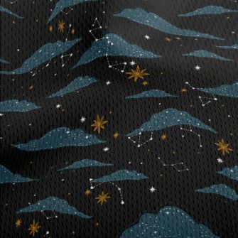 Hand Drawn Stars And Clouds Athletic Mesh Flat Back