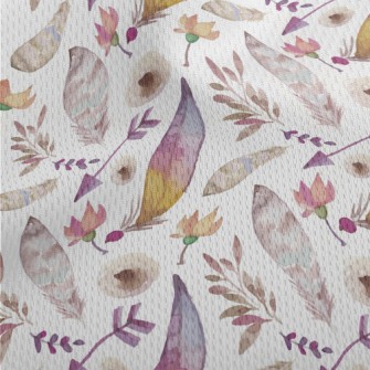 Watercolor Feathers And Plants Athletic Mesh Flat Back