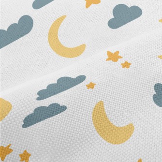 Cute Doodle Night Sky Performance Linen