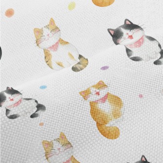 Hand Drawn Happy Cat Performance Linen