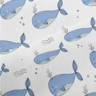 Simple Hand Drawn Whale Performance Linen
