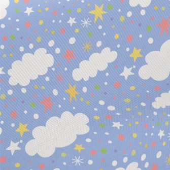 Colorful Snowflakes And Stars Twill