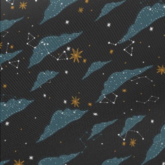 Hand Drawn Stars And Clouds Twill