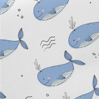 Simple Hand Drawn Whale Twill