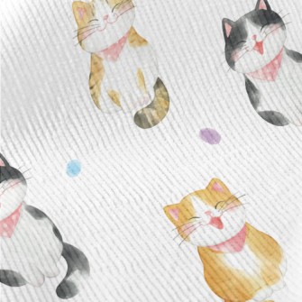 Hand Drawn Happy Cat Standard Corduroy