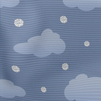 Clouds With Silver Decoration Stretch Ponte